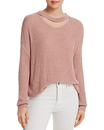 Shop Ppla Kiki Ribbed Open-knit Sweater In Blush