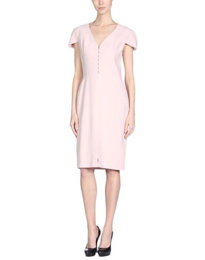 Shop Alexander Mcqueen Knee-length Dresses In Pastel Pink
