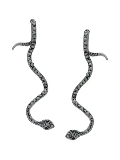 Shop Federica Tosi Snake Earrings - Metallic