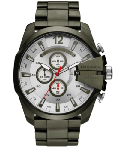 Shop Diesel Men's Chronograph Mega Chief Olive Green Stainless Steel Bracelet Watch 51mm