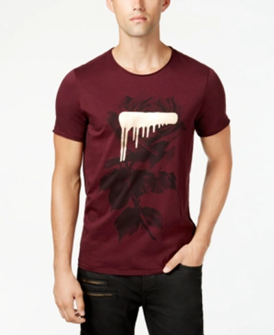 Shop Guess Men's Graphic-print T-shirt In Winetasting
