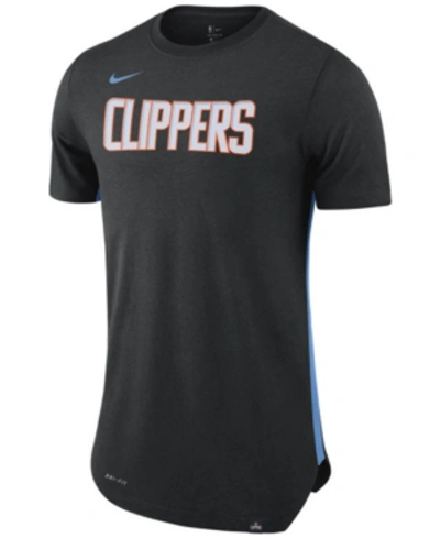 Shop Nike Men's Los Angeles Clippers Alternate Hem Short Sleeve T-shirt In Black