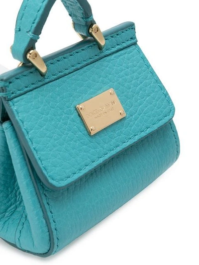 Shop Dolce & Gabbana St Dauphine Bag Keyring In Blue
