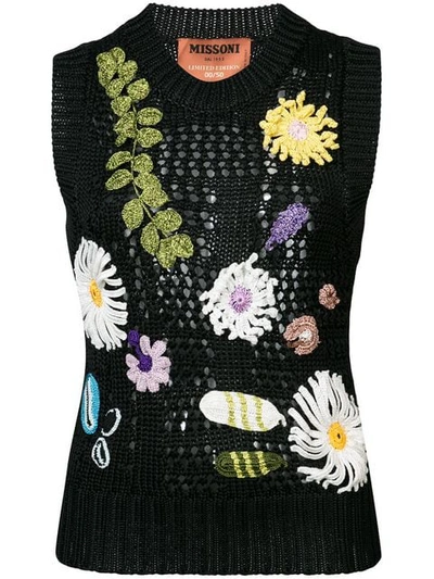 Shop Missoni Floral Appliqué Sweater Vest
