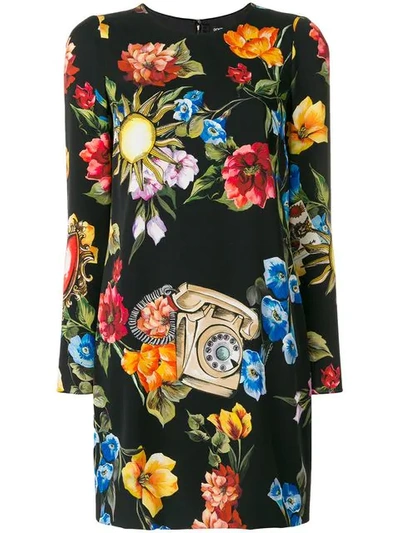 Shop Dolce & Gabbana Floral Print Shift Dress