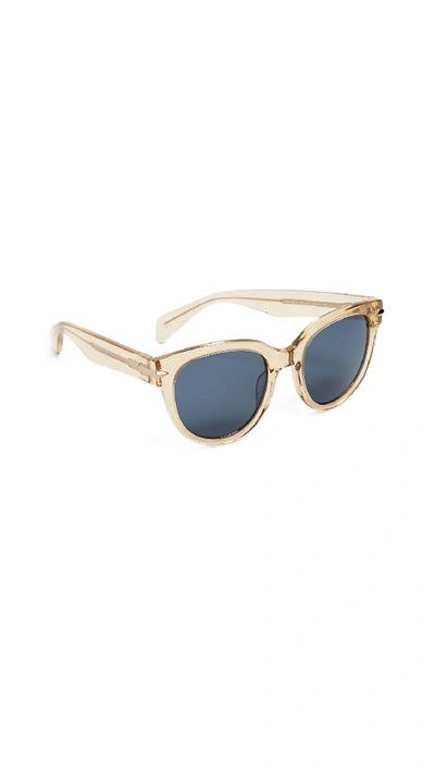 Shop Rag & Bone Iconic Rounded Sunglasses In Crystal Yellow/blue