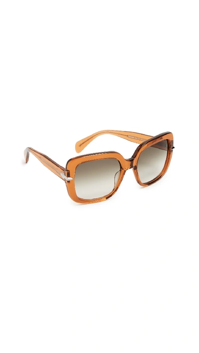 Shop Rag & Bone Iconic Square Sunglasses In Brown/khaki