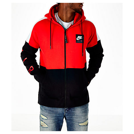 nike air fleece full zip hoodie red