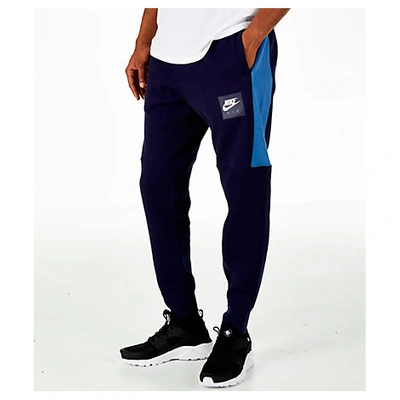 Shop Nike Men's Sportswear Air Fleece Jogger Pants, Blue