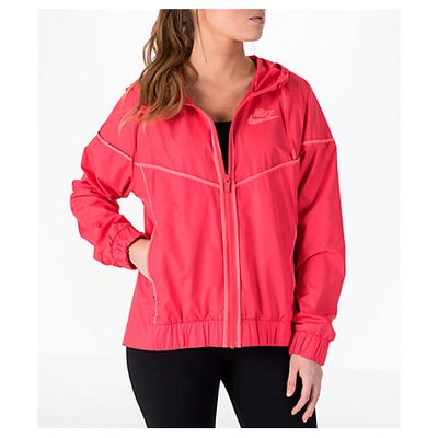 Shop Nike Women's Sportswear Woven Windrunner Jacket, Pink