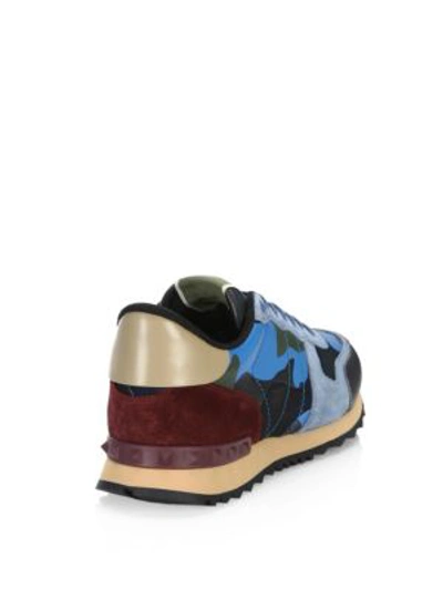 Shop Valentino Camo Leather Sneakers In Camou Bt B
