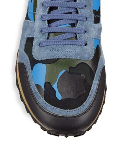 Shop Valentino Camo Leather Sneakers In Camou Bt B