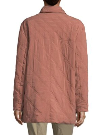 Shop Becken Oversized Quilted Paddock Jacket In Salmon