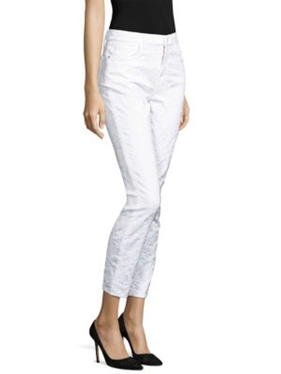 Shop Jen7 By 7 For All Mankind Floral Jacquard Ankle Skinny Jeans In White