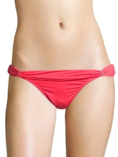 Shop Vix By Paula Hermanny Watermelon Bia Gathered Bikini Bottom In Coral
