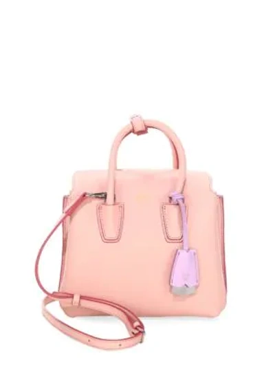 Shop Mcm Milla Leather Tote Bag In Pink Blush