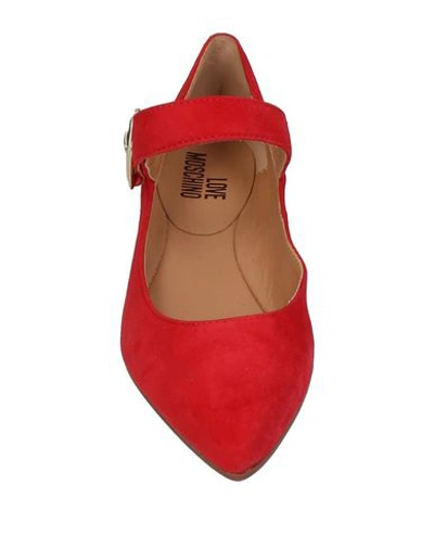 Shop Love Moschino Ballet Flats In Red