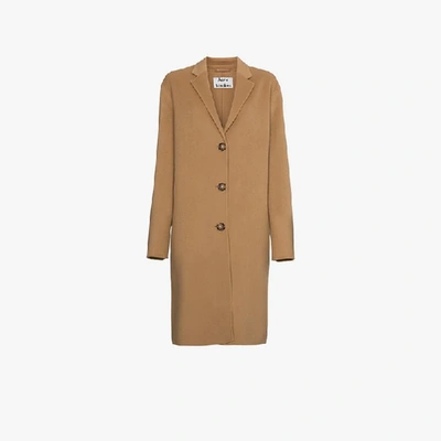 Shop Acne Studios Avalon Single Breasted Coat In Nude/neutrals