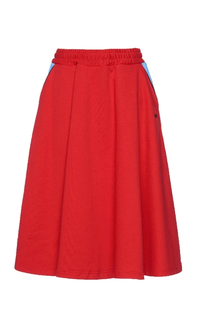 Msgm Flared Skirt In Red