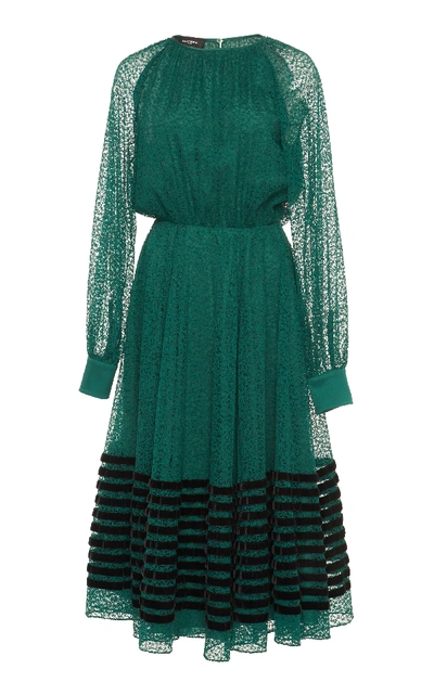 Shop Rochas Long Sleeve Dress In Green