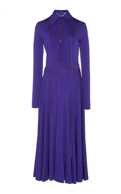 Shop Nina Ricci Luxury Jersey Dress In Purple