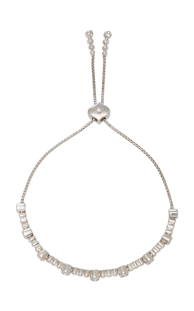 Shop Sara Weinstock Isadora Bezel & Bead White Gold White Diamond Bolo Bracelet