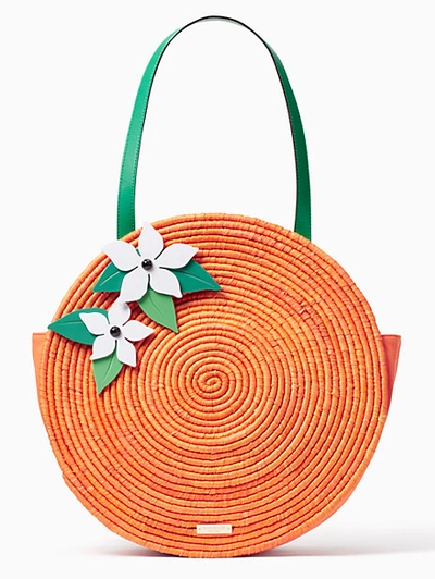 Shop Kate Spade Spice Things Up Straw Orange Tote