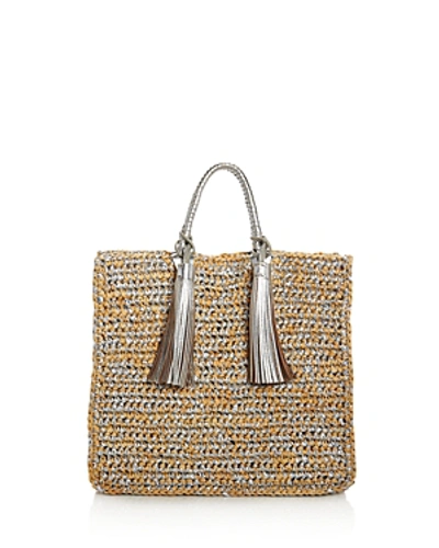 Shop Loeffler Randall Straw Tote - 100% Exclusive In Natural Multi/silver