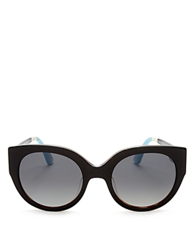 Shop Toms Luisa Oversized Polarized Cat Eye Sunglasses, 54mm In Black/gray Polarized