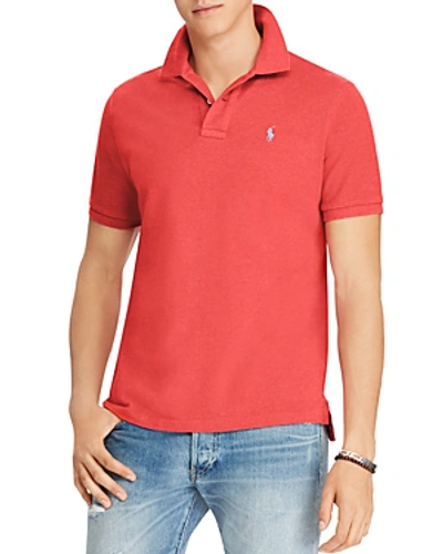 Shop Polo Ralph Lauren Mesh Classic Fit Short Sleeve Polo Shirt In Heather Red