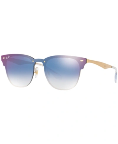 Ray Ban Ray-ban Sunglasses, Rb3576n Blaze Clubmaster In Blue Gradient Mirror  | ModeSens
