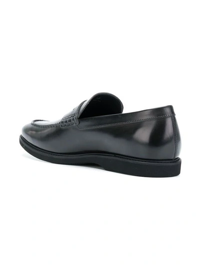 Shop Hogan Classic Loafers In Black