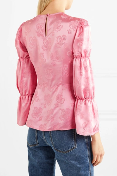 Shop Alexa Chung Floral-jacquard Blouse In Bubblegum