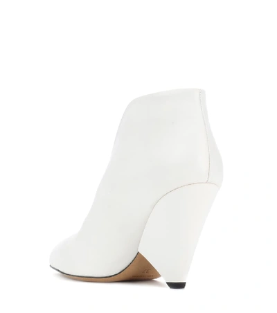 Shop Isabel Marant Adenn Leather Ankle Boots In White