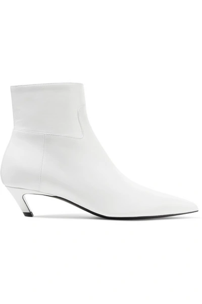 Balenciaga Talon Slash Leather Ankle Boots In White | ModeSens