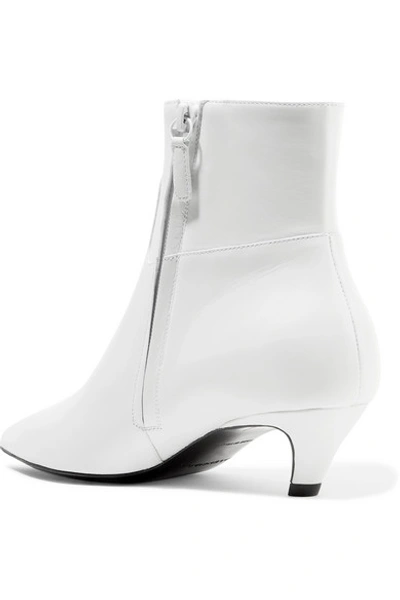 Shop Balenciaga Leather Ankle Boots In White