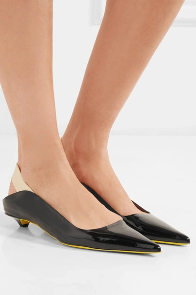 Shop Proenza Schouler Patent-leather Slingback Pumps In Black