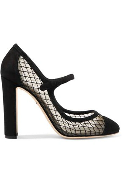 Shop Dolce & Gabbana Suede And Mesh Pumps In Black