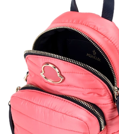 Shop Moncler Leather-trimmed Shoulder Bag In Pink