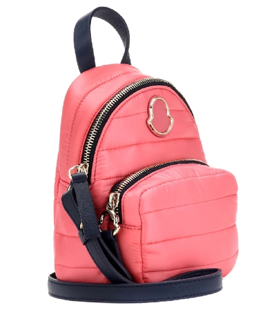 Shop Moncler Leather-trimmed Shoulder Bag In Pink