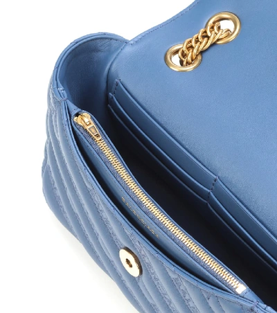 Shop Balenciaga Chain Round S Leather Shoulder Bag In Blue