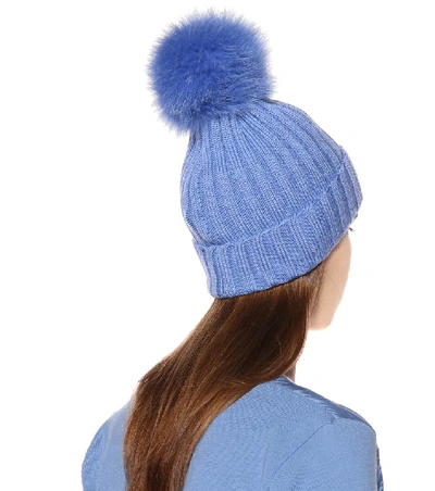 Shop Moncler Fur-trimmed Wool Beanie In Female