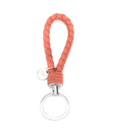 Shop Bottega Veneta Intrecciato Leather Keychain In Pink