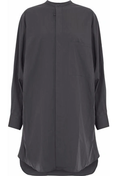 Shop Acne Studios Siva Oversized Cotton-poplin Shirt Dress In Charcoal