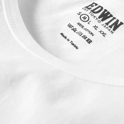 Shop Edwin Crew Neck Double Pack Tee In White