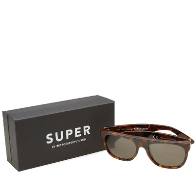 Shop Super By Retrofuture Flat Top Sunglasses In Brown