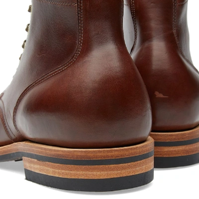 Shop Viberg Plain Toe Service Boot In Brown