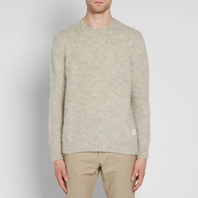 Shop Mki Brushed Shetland Crew Knit In Neutrals