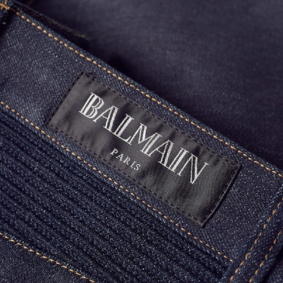 Shop Balmain Skinny Biker Stretch Jean In Blue