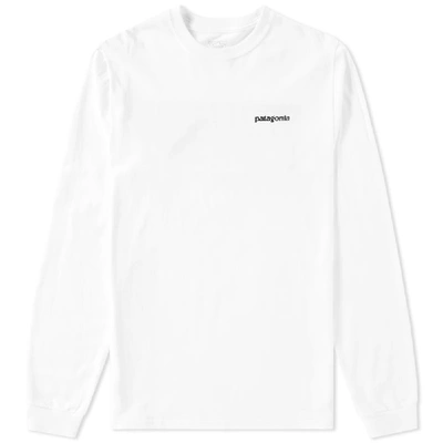 Shop Patagonia Long Sleeve P-6 Logo Tee In White